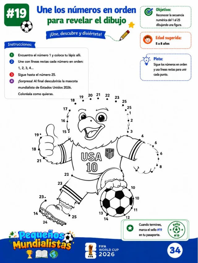 Actividad: une los números para revelar la mascota