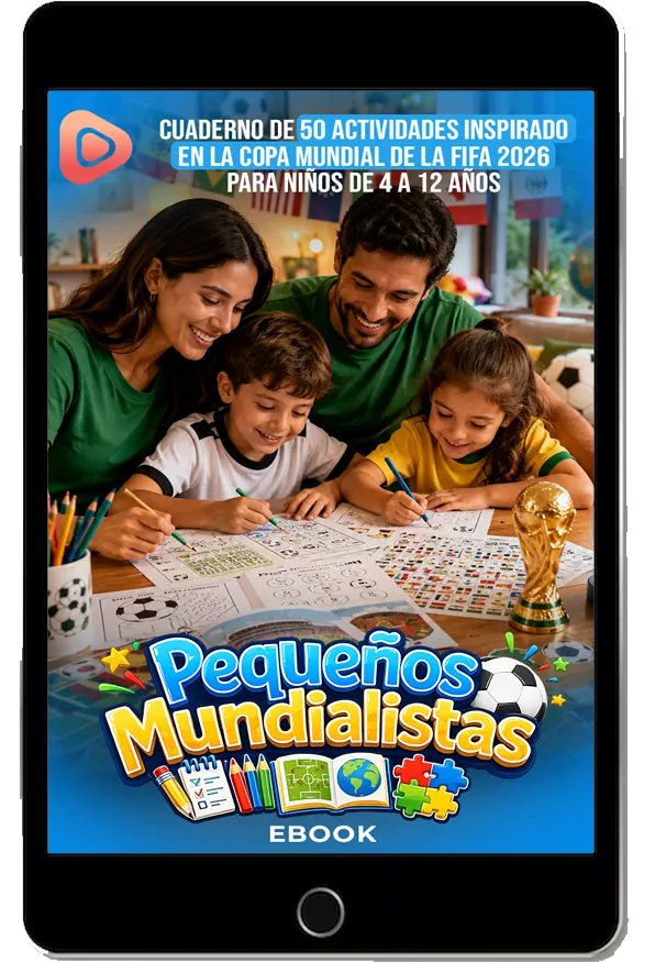 Mockup del cuaderno Pequeños Mundialistas